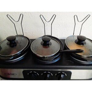Slow Cooker, Triple Slow Cooker Buffet Server and Food Warmer, 3-Section